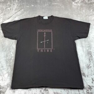 Vintage New World Tribe Shirt Mens XL Lee Made In USA Native American 90s Faded